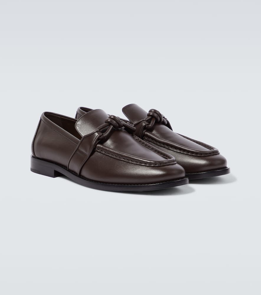 Bottega Veneta Astaire Knot-detailed Leather Loafers In Brown