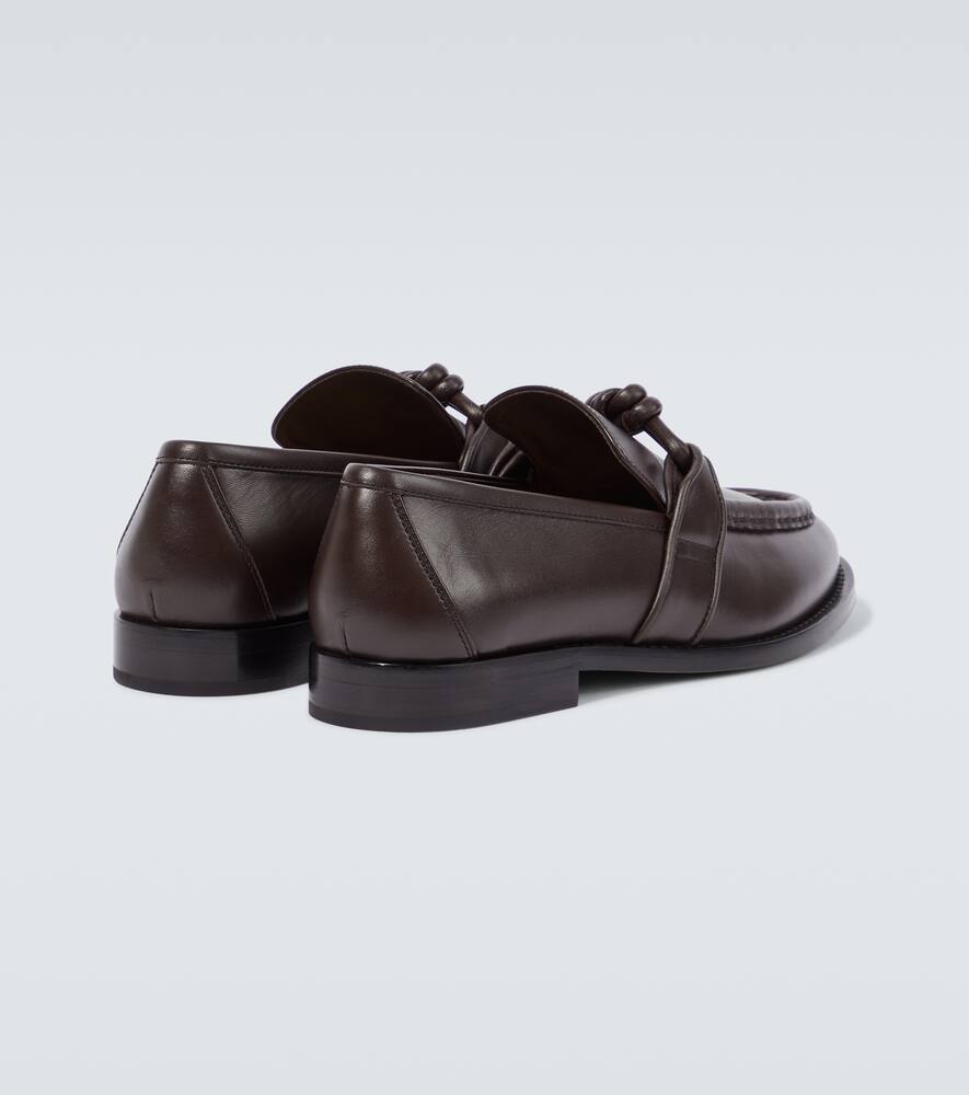 Bottega Veneta Astaire Knot-detailed Leather Loafers In Brown