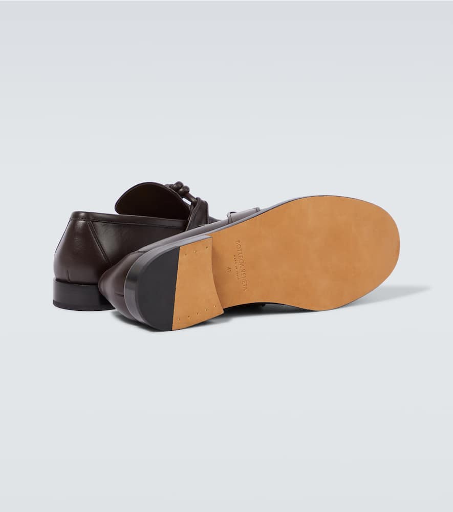 Bottega Veneta Astaire Knot-detailed Leather Loafers In Brown