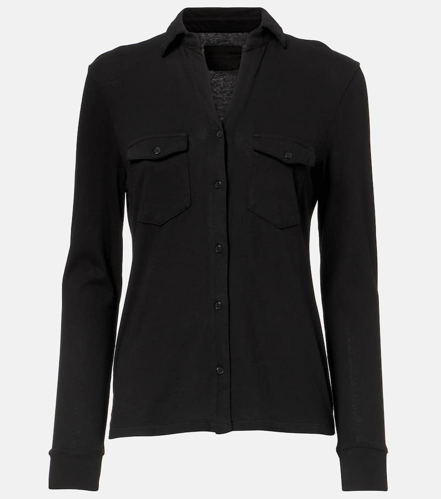 Nili Lotan Liam Cotton Shirt In Black