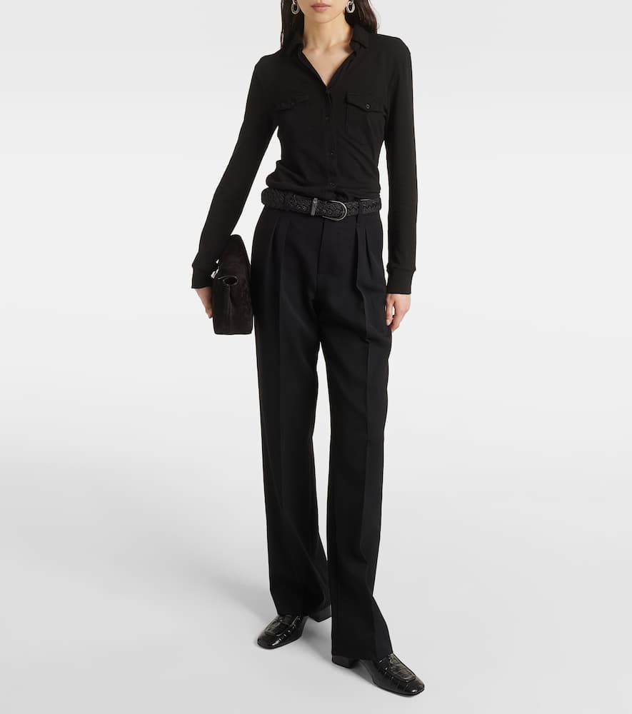 Nili Lotan Liam Cotton Shirt In Black