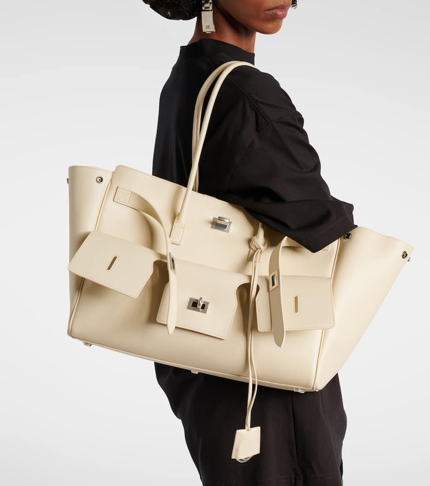 Balenciaga Bel Air Medium Leather Tote Bag In Neutrals