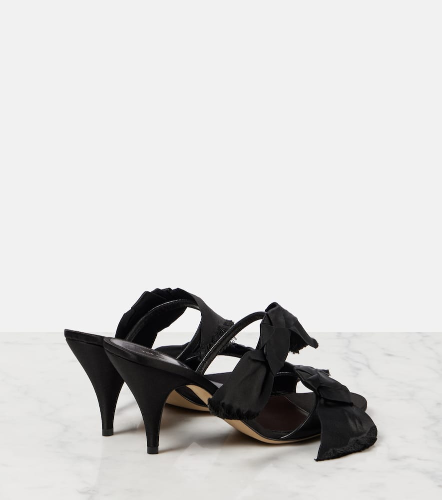 The Row Vika Knotted Satin Sandals In Black