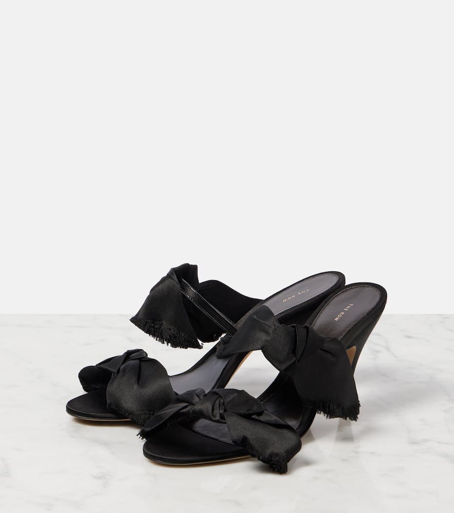 The Row Vika Knotted Satin Sandals In Black