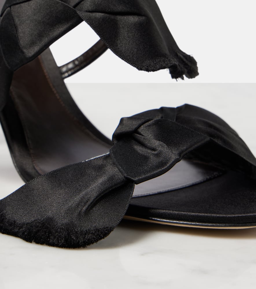 The Row Vika Knotted Satin Sandals In Black