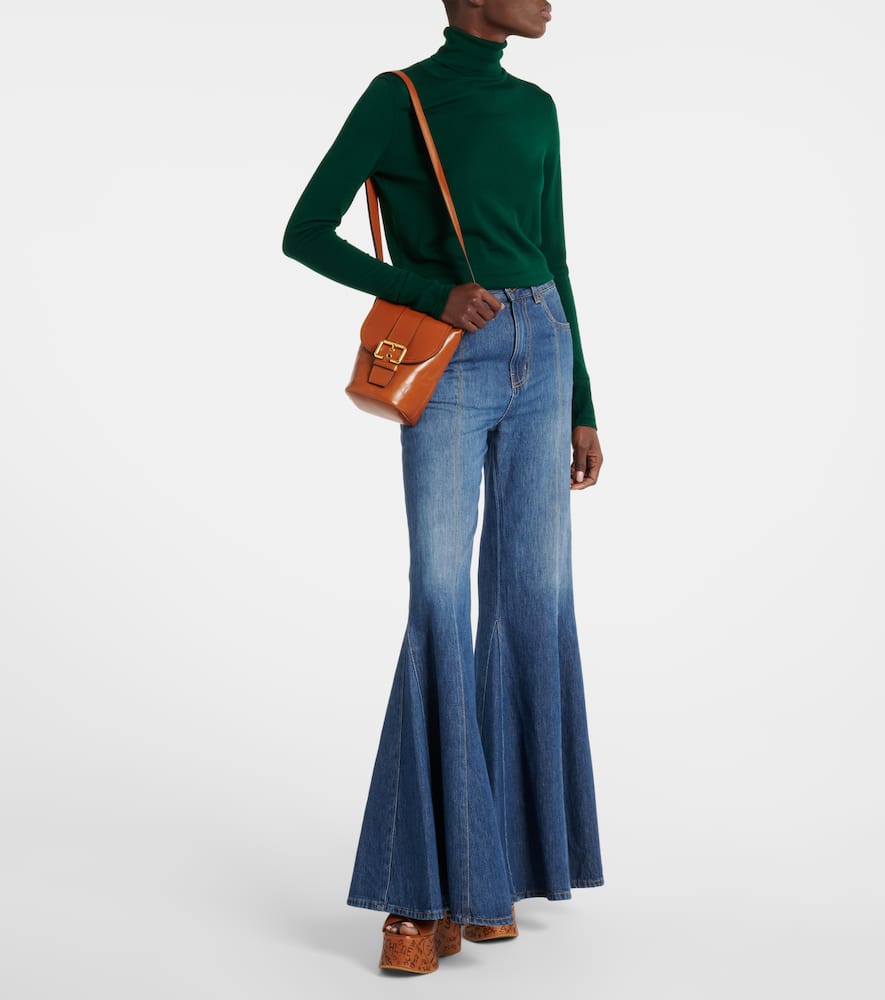 Chloé Mini Leather Saddle Bag In Clay Brown