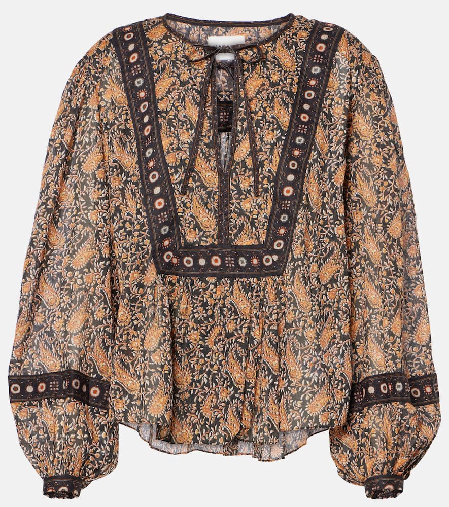 Isabel Marant Étoile Blouse With Deep V-neck And Floral Patterns In Multicolor