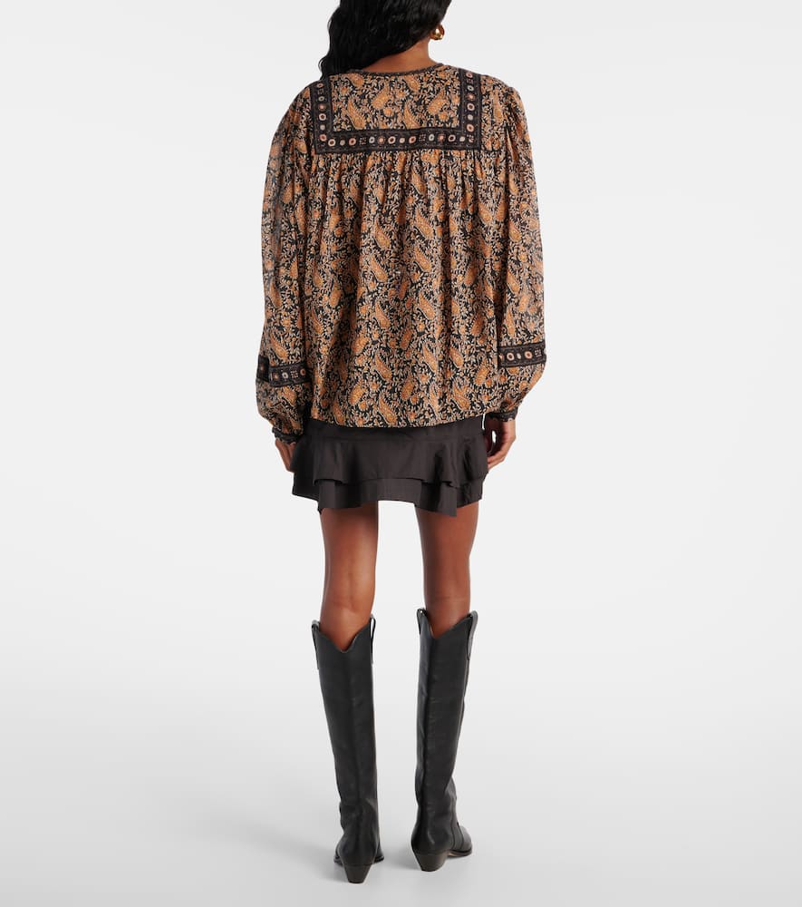 Isabel Marant Étoile Blouse With Deep V-neck And Floral Patterns In Multicolor