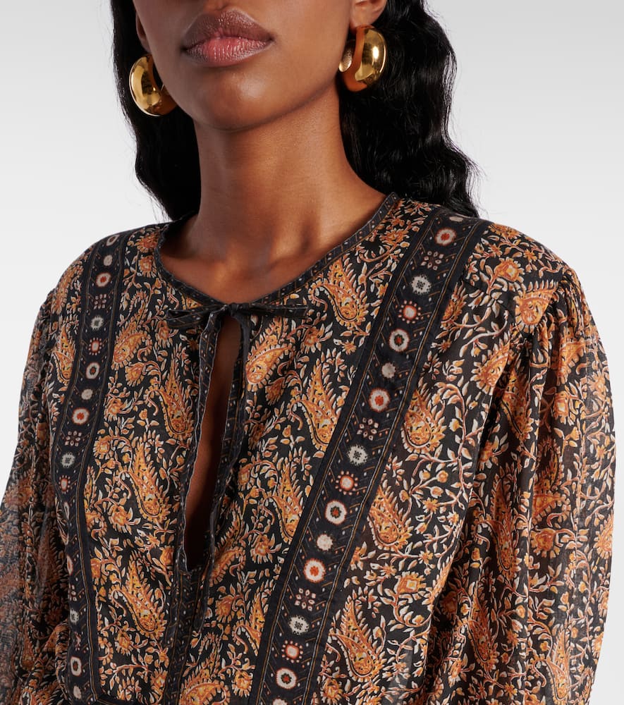 Isabel Marant Étoile Blouse With Deep V-neck And Floral Patterns In Multicolor