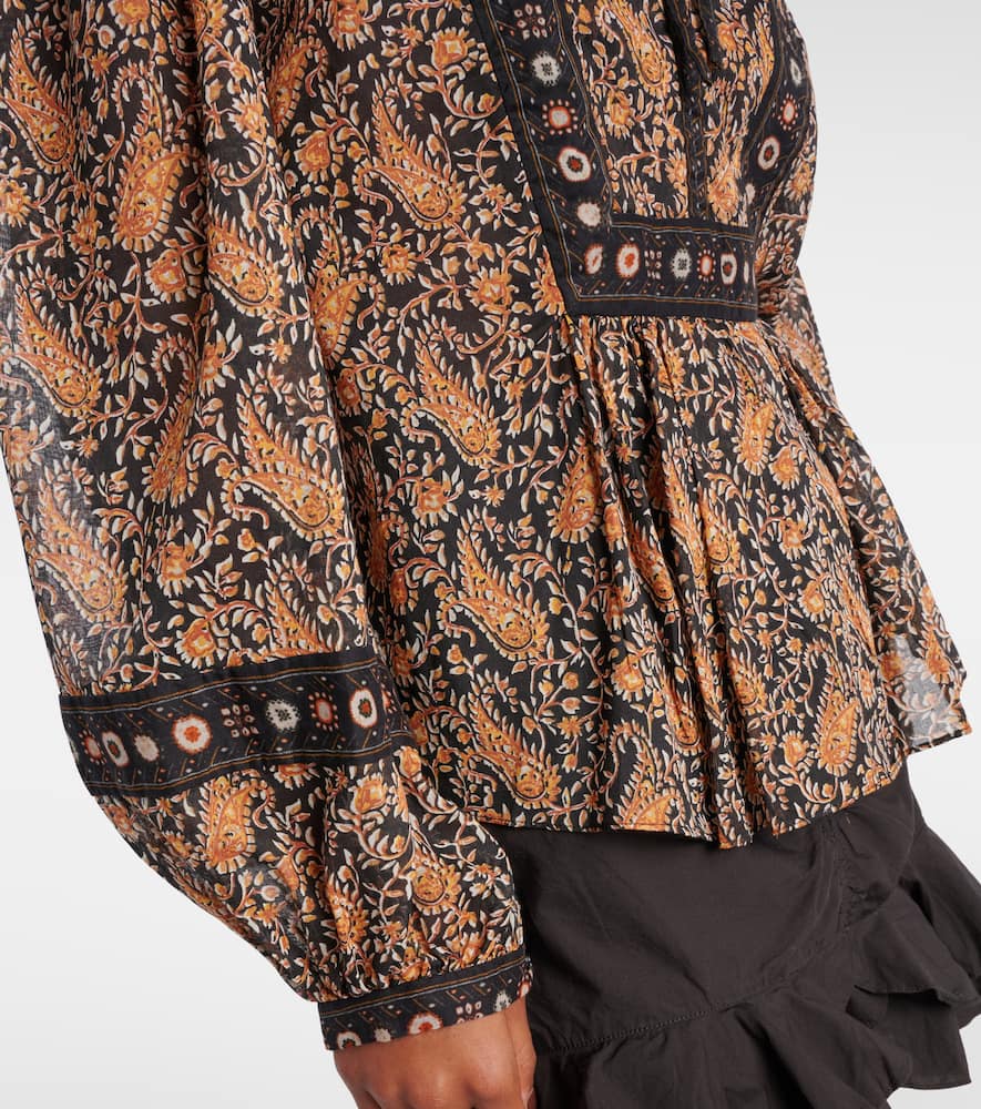 Isabel Marant Étoile Blouse With Deep V-neck And Floral Patterns In Multicolor