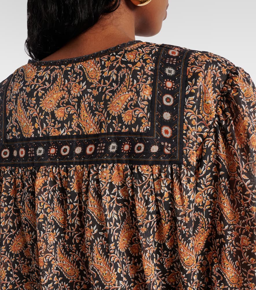 Isabel Marant Étoile Blouse With Deep V-neck And Floral Patterns In Multicolor