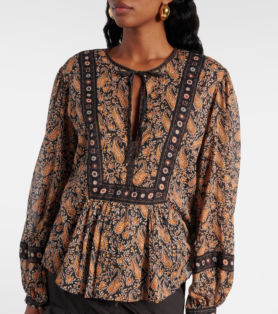 Isabel Marant Étoile Blouse With Deep V-neck And Floral Patterns In Multicolor