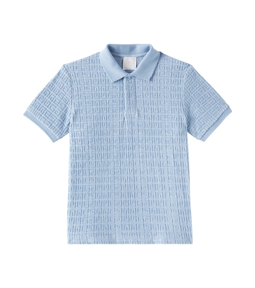 Givenchy 4g Cotton Terry Jacquard Polo Shirt
