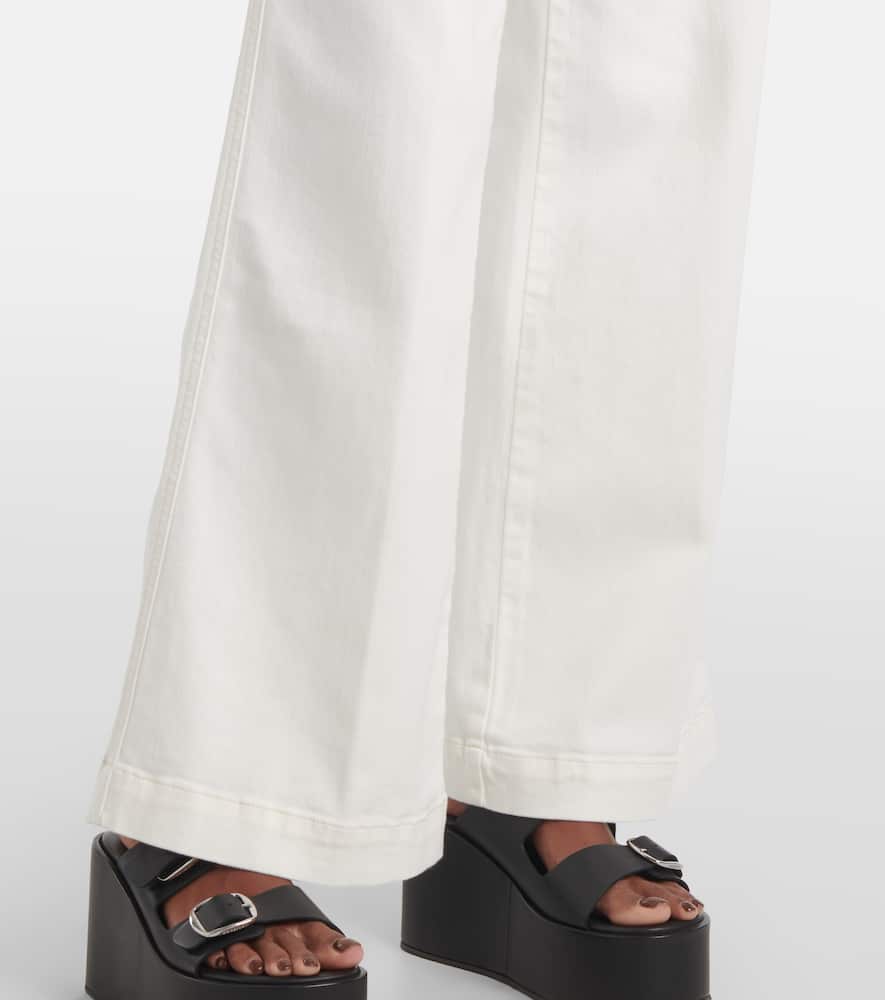 Frame The Seamed Wide Leg Trouser Jeans In White