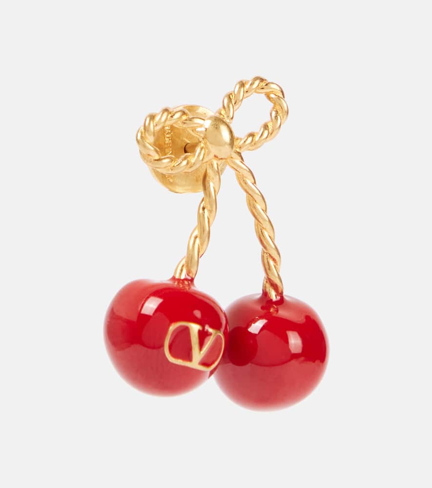 Valentino Garavani Chez Valentino Cherryfic Drop Earrings In Gold