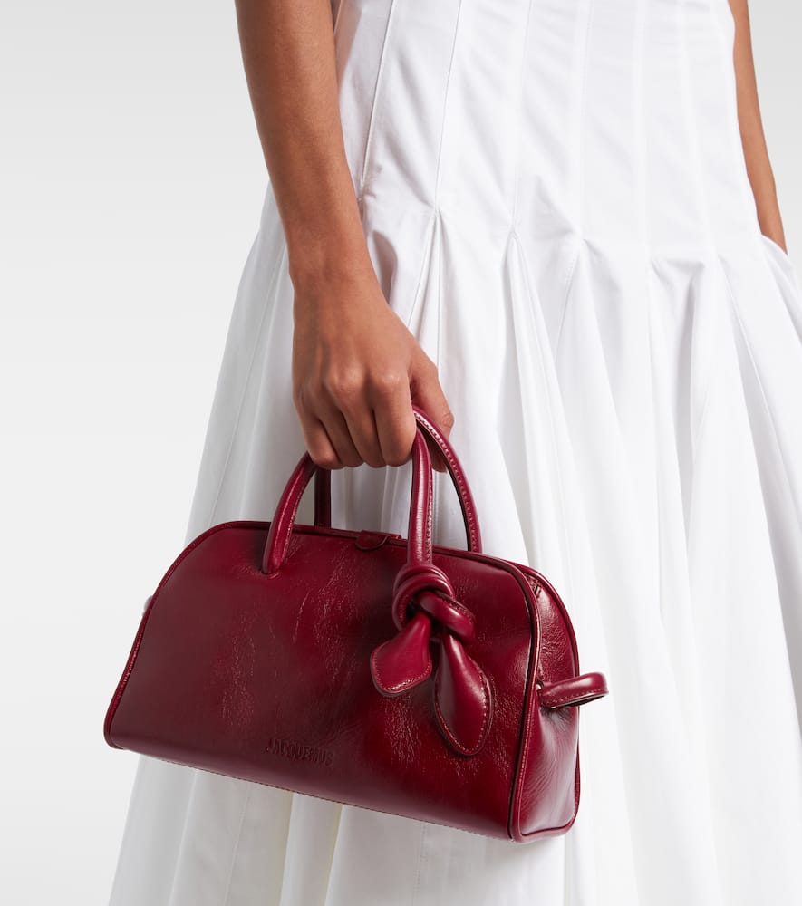 Jacquemus Womens Burgundy Le Petit Turismo Leather Top Handle Bag In Burgundy