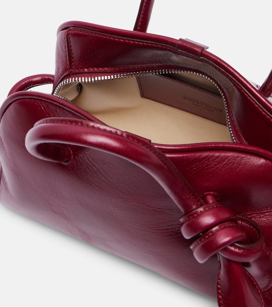 Jacquemus Womens Burgundy Le Petit Turismo Leather Top Handle Bag In Burgundy