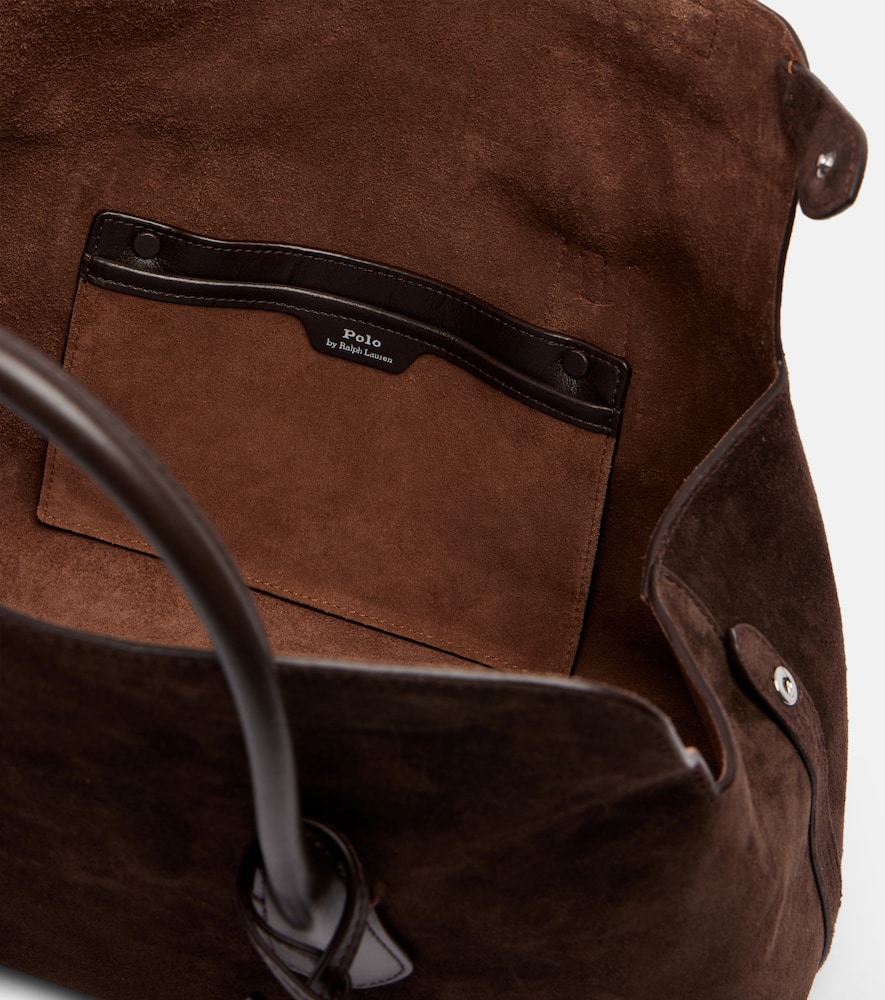 Polo Ralph Lauren Leather-trimmed Suede Duffel Bag In Brown