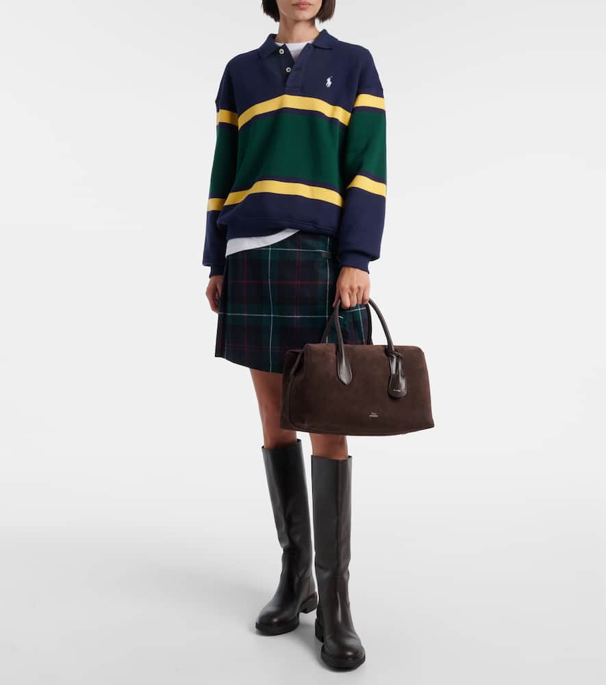 Polo Ralph Lauren Leather-trimmed Suede Duffel Bag In Brown