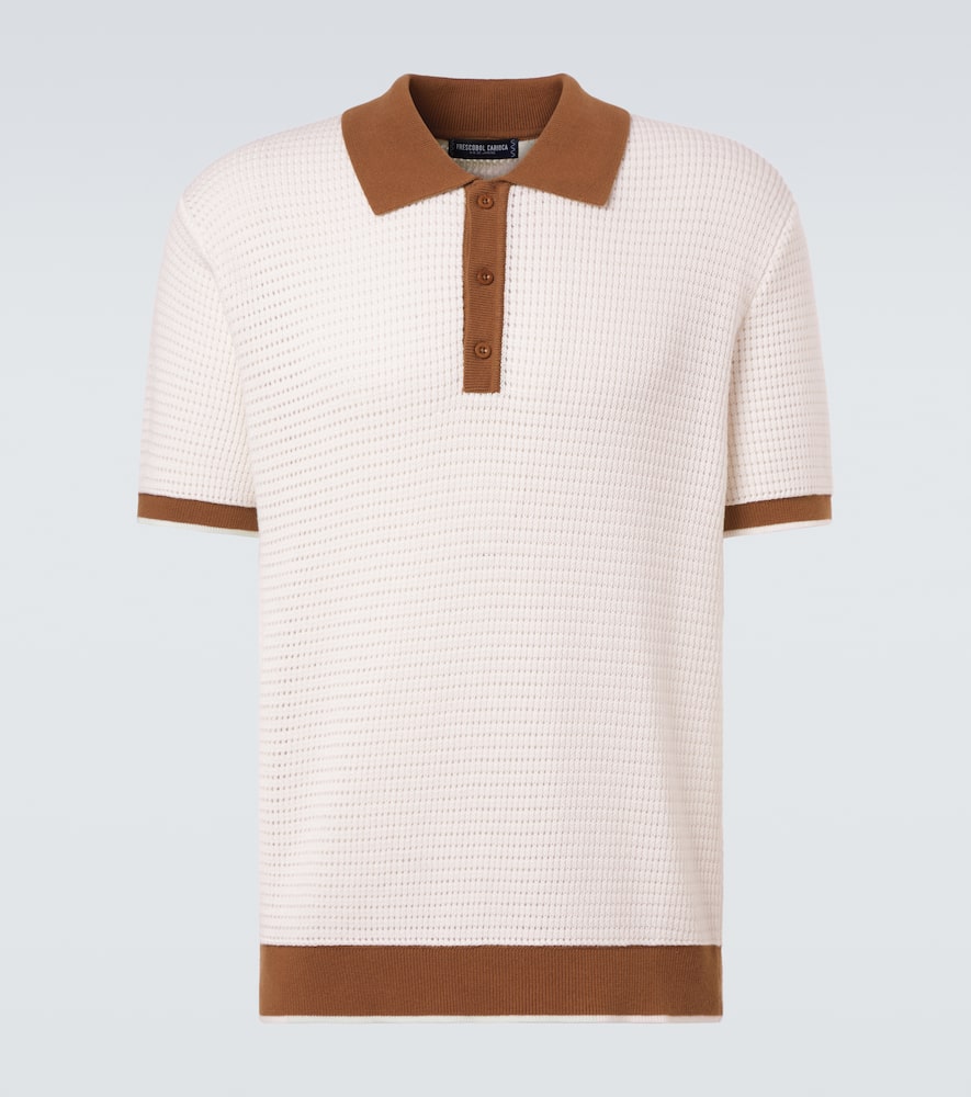 Vidal pointelle cotton polo shirt