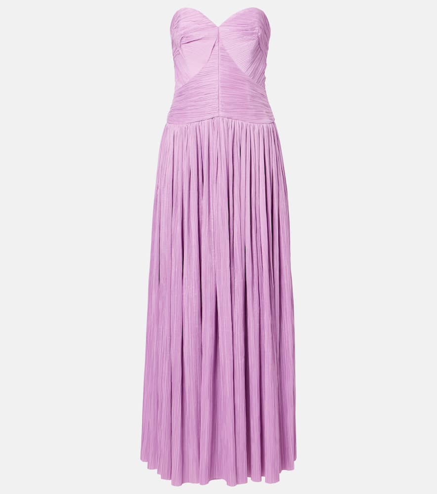 Aubriella gathered plisse gown