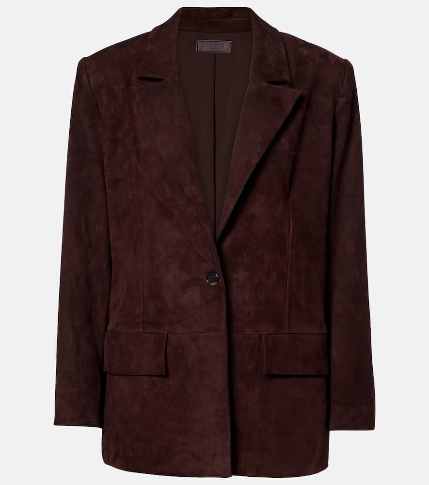Stouls Suede Blazer In Brown
