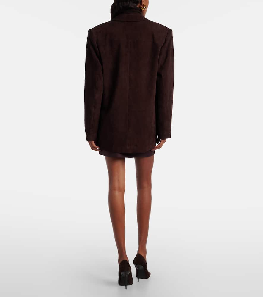 Stouls Suede Blazer In Brown