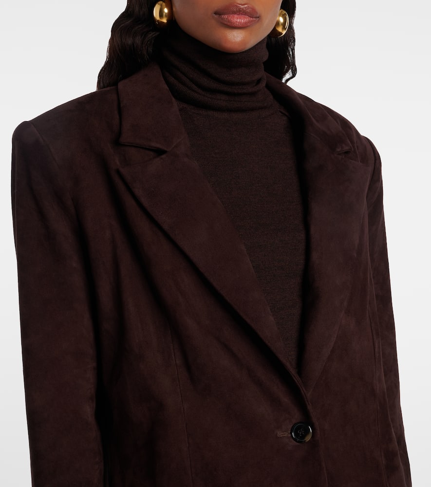 Stouls Suede Blazer In Brown