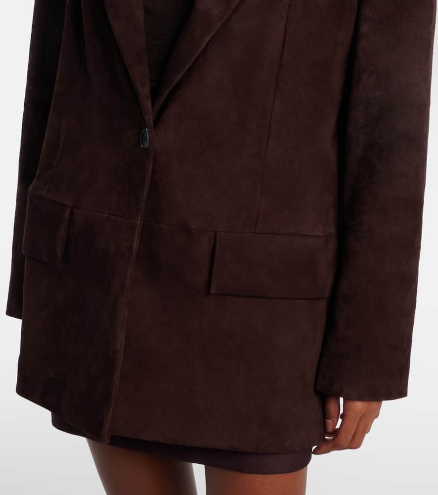 Stouls Suede Blazer In Brown