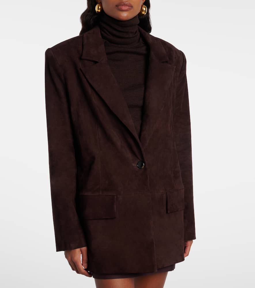 Stouls Suede Blazer In Brown