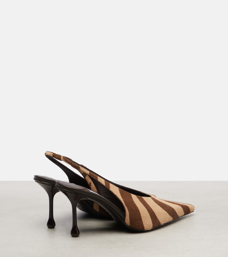 Jimmy Choo Isa 80 Calf Hair Slingback Pumps In Brown