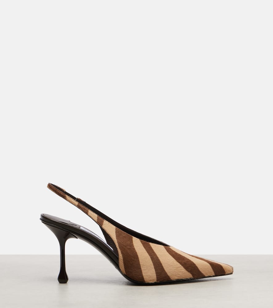 Jimmy Choo Isa 80 Calf Hair Slingback Pumps In Brown