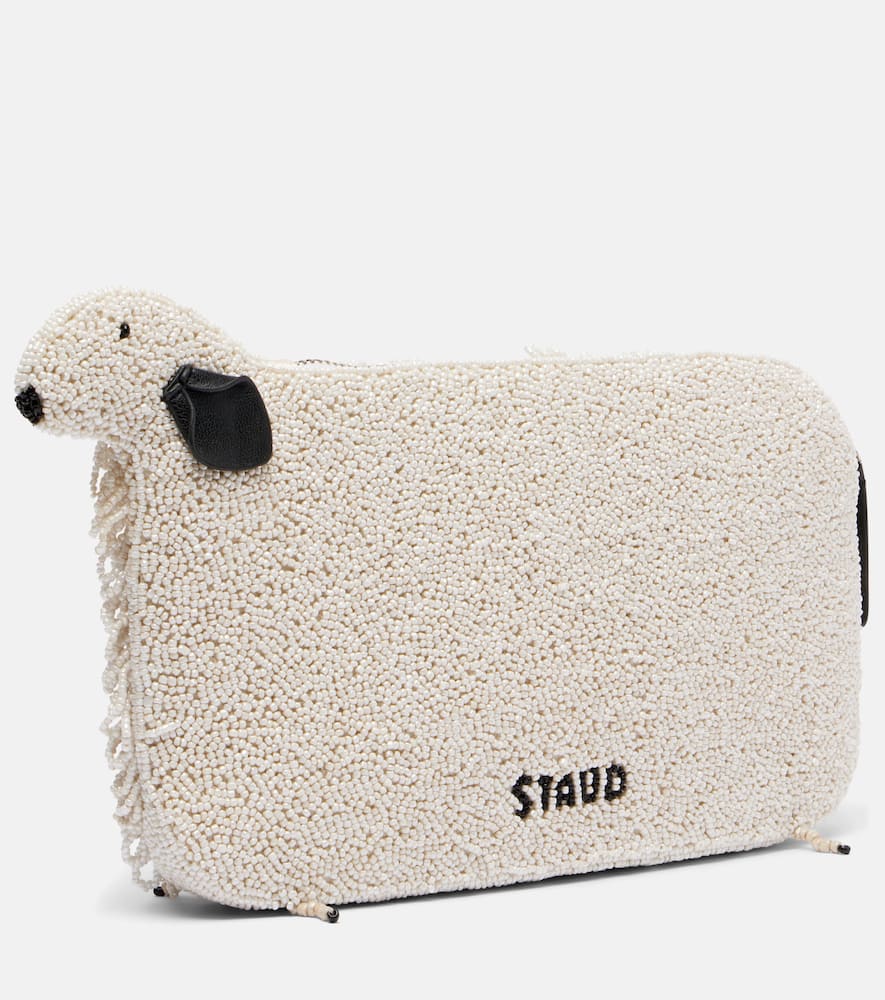Staud Dolly Beaded Clutch In White