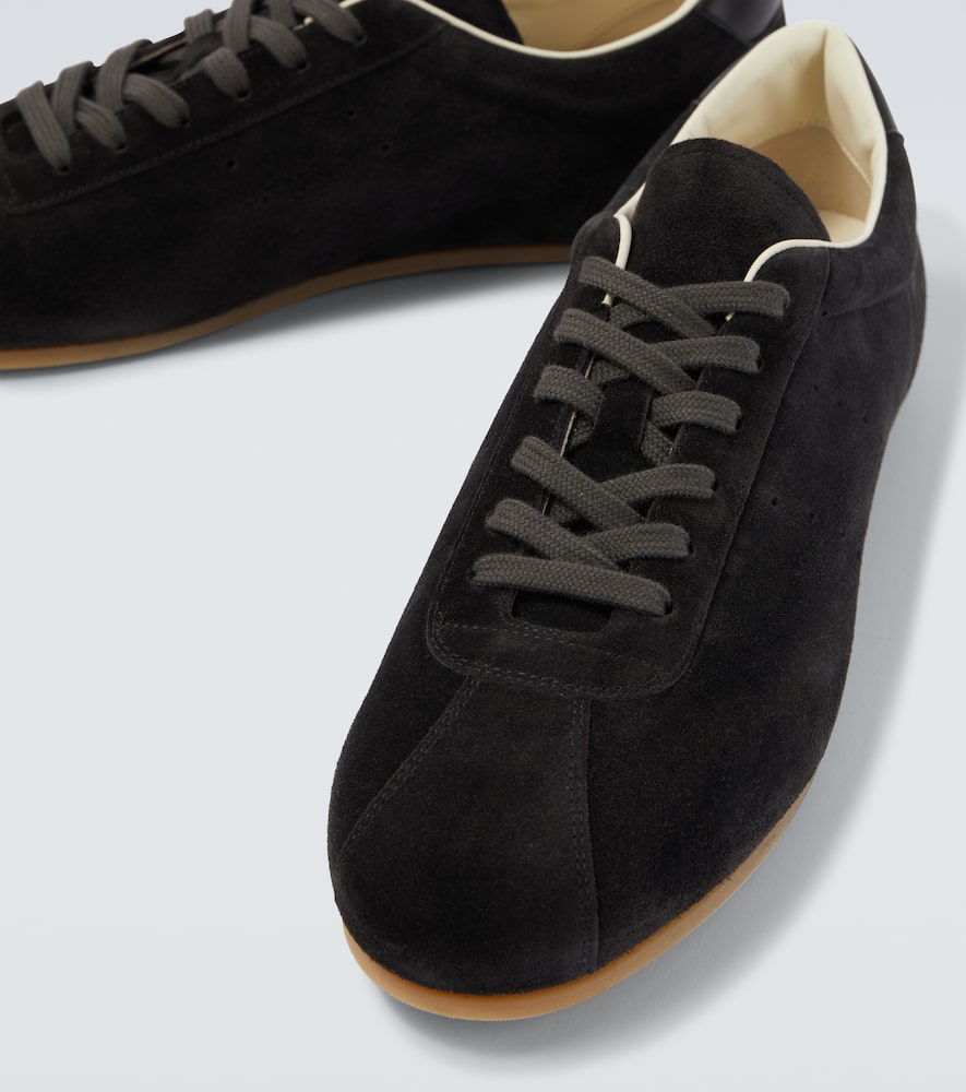 Common Projects Driving Lo Profile Leather-trimmed Suede Sneakers In Black