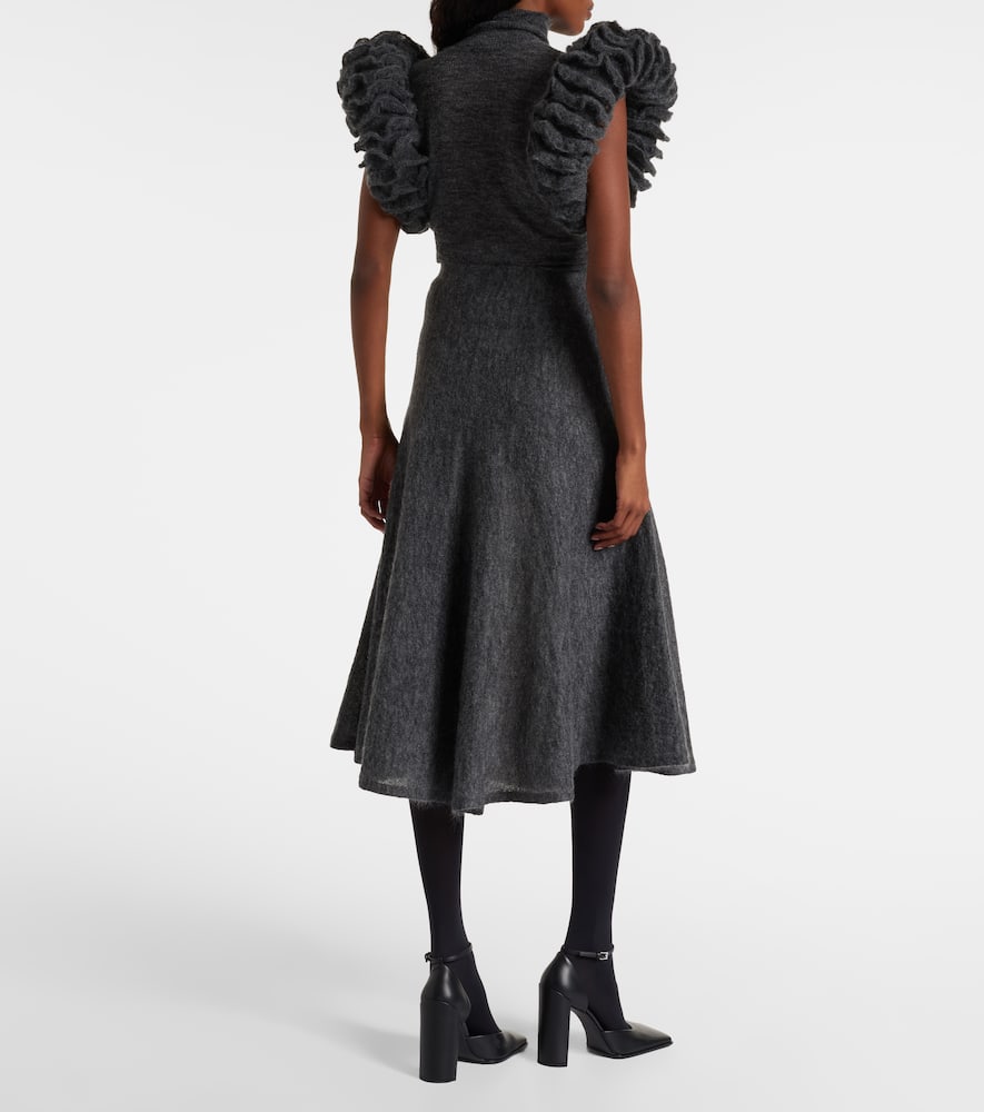 Alaïa Mohair And Wool-blend Midi Skirt In Gray