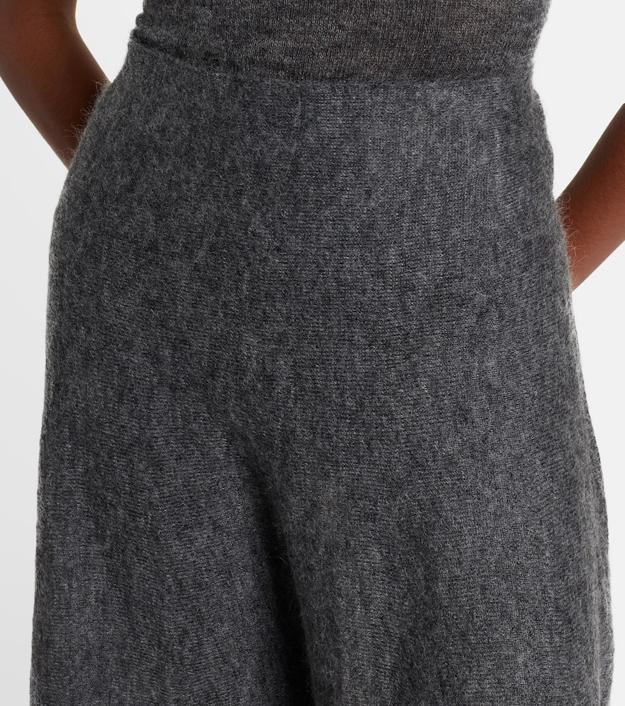 Alaïa Mohair And Wool-blend Midi Skirt In Gray