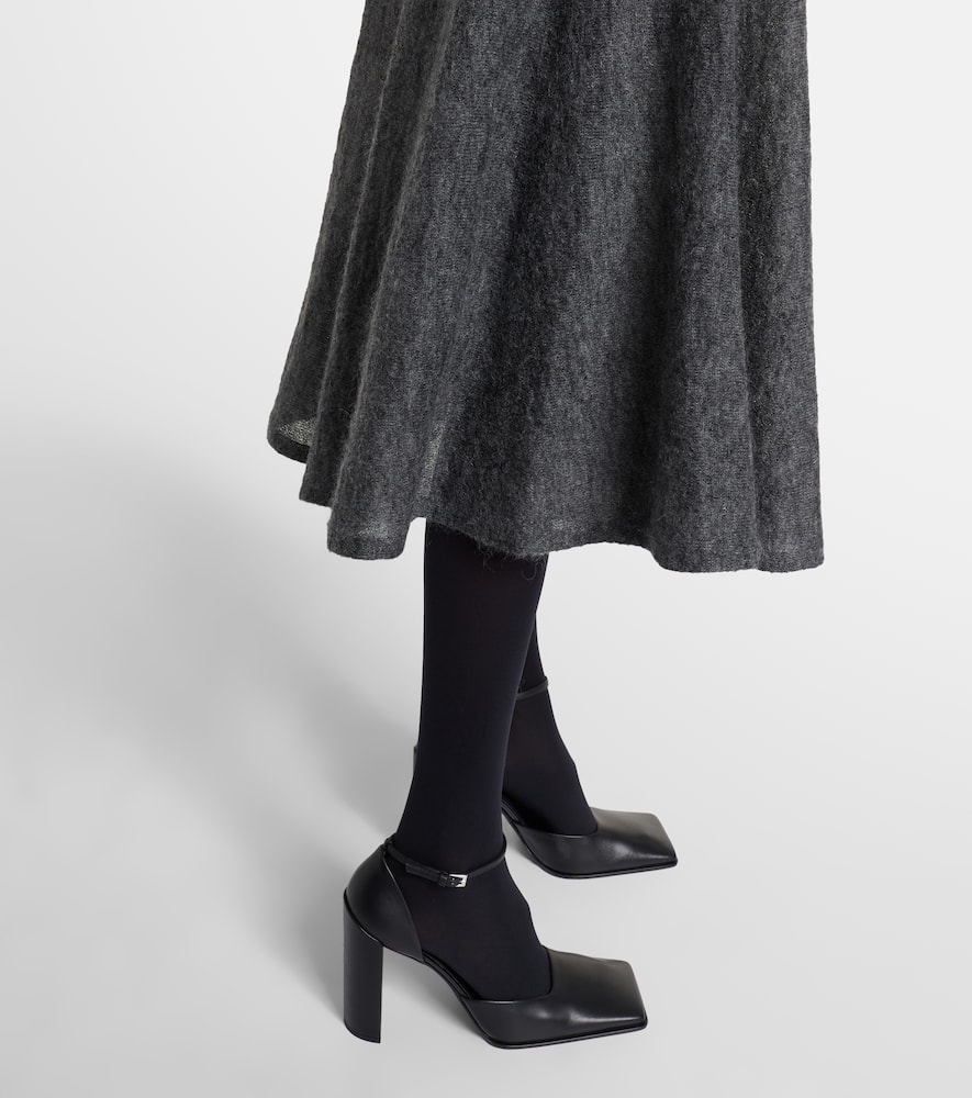 Alaïa Mohair And Wool-blend Midi Skirt In Gray
