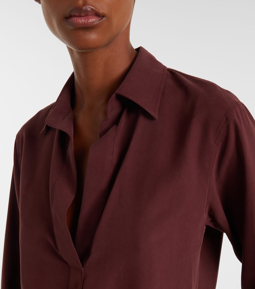 Max Mara Silk Canvas Shirt In Animal Print