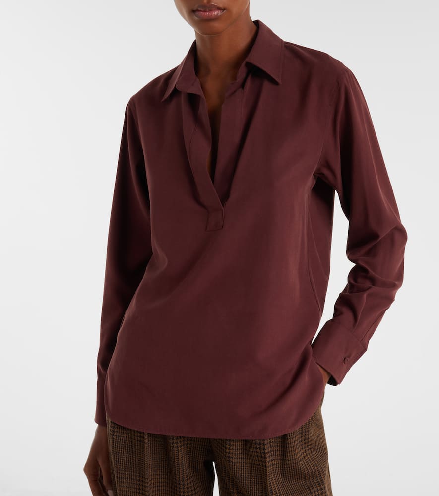 Max Mara Silk Canvas Shirt In Animal Print