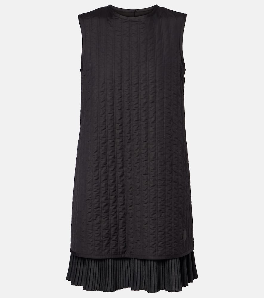Moncler Cotton-blend Minidress In Black