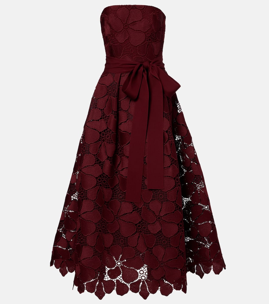 Elie Saab Silk-blend Guipure Lace Cocktail Dress In Burgundy