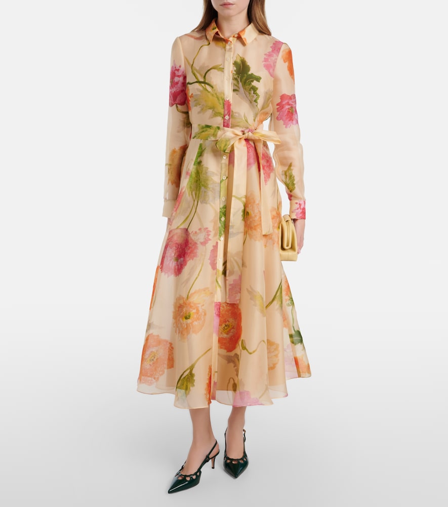 Carolina Herrera Belted floral silk shirt dress