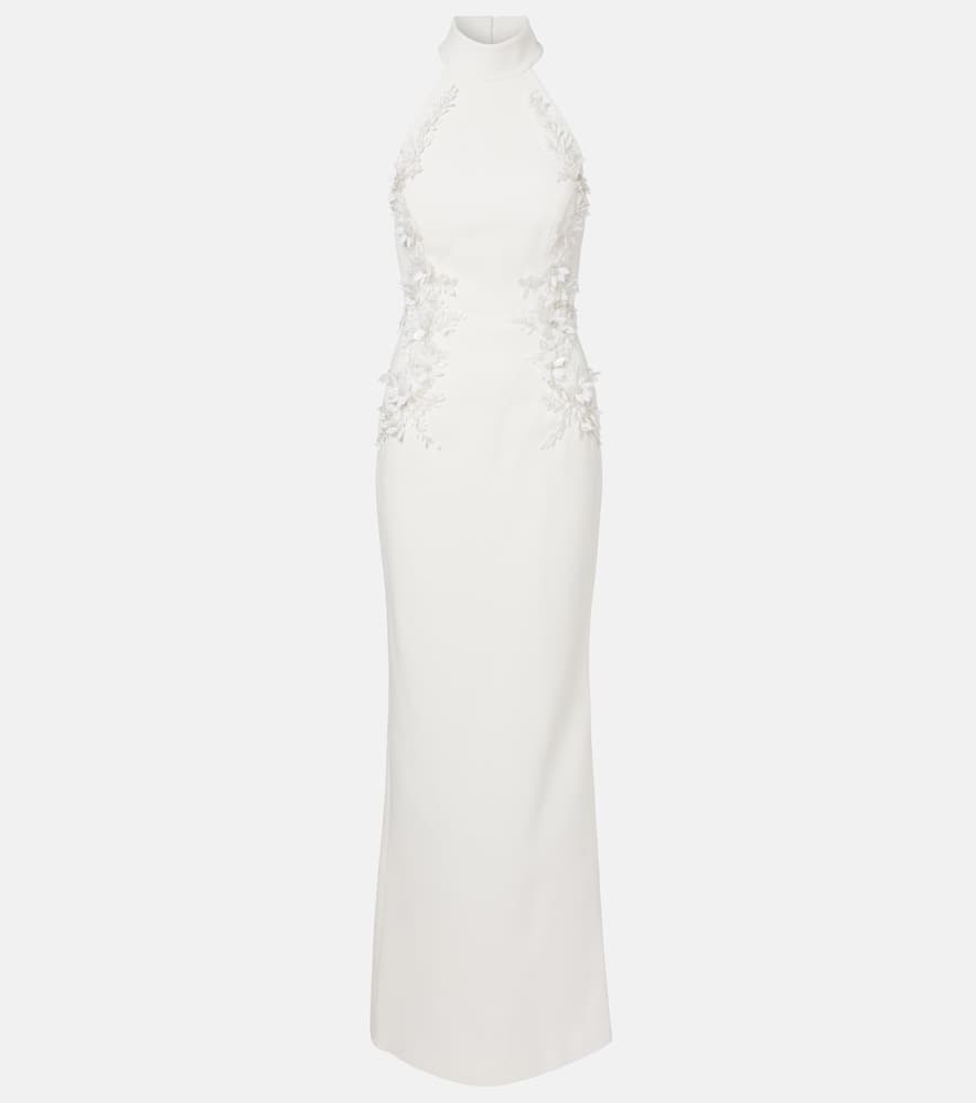 Rebecca Vallance Bridal Xanthe Floral-appliqué Gown In White