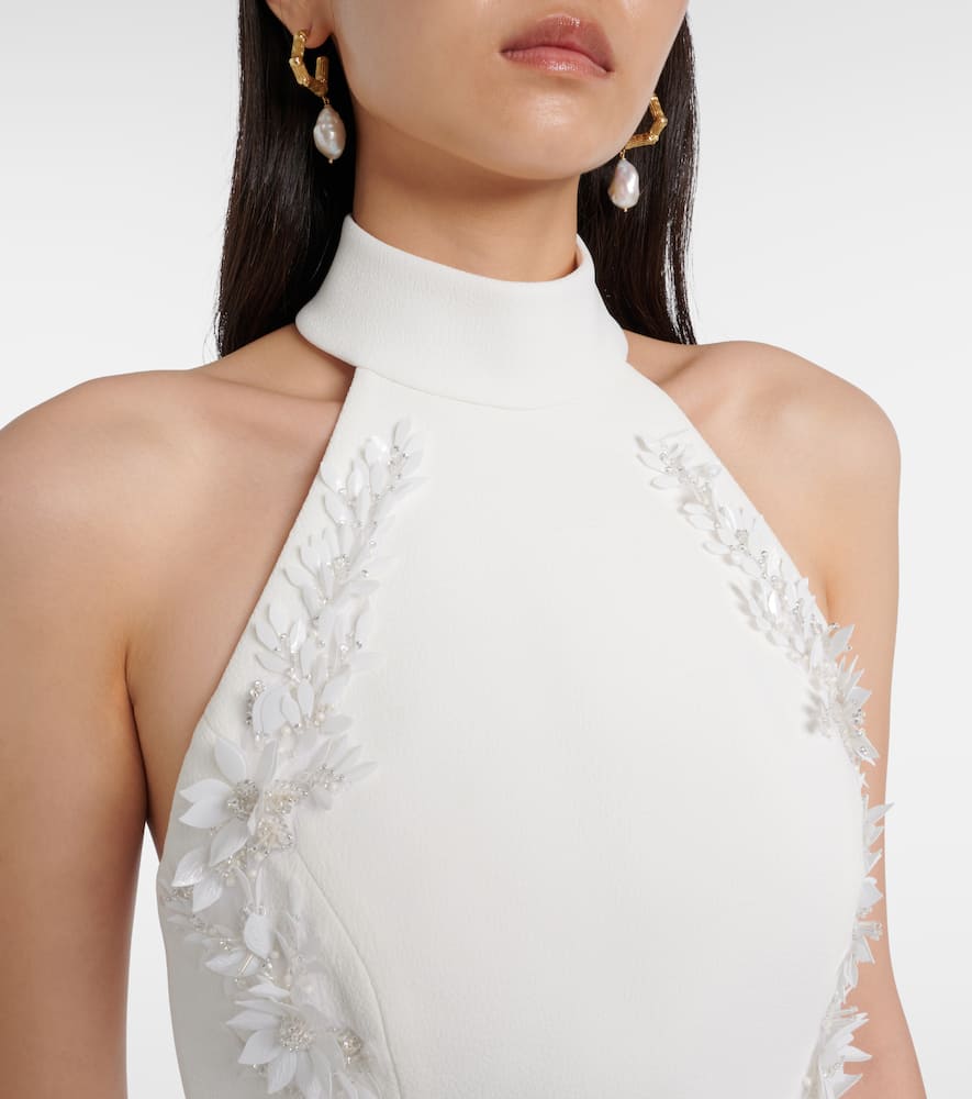 Rebecca Vallance Bridal Xanthe Floral-appliqué Gown In White