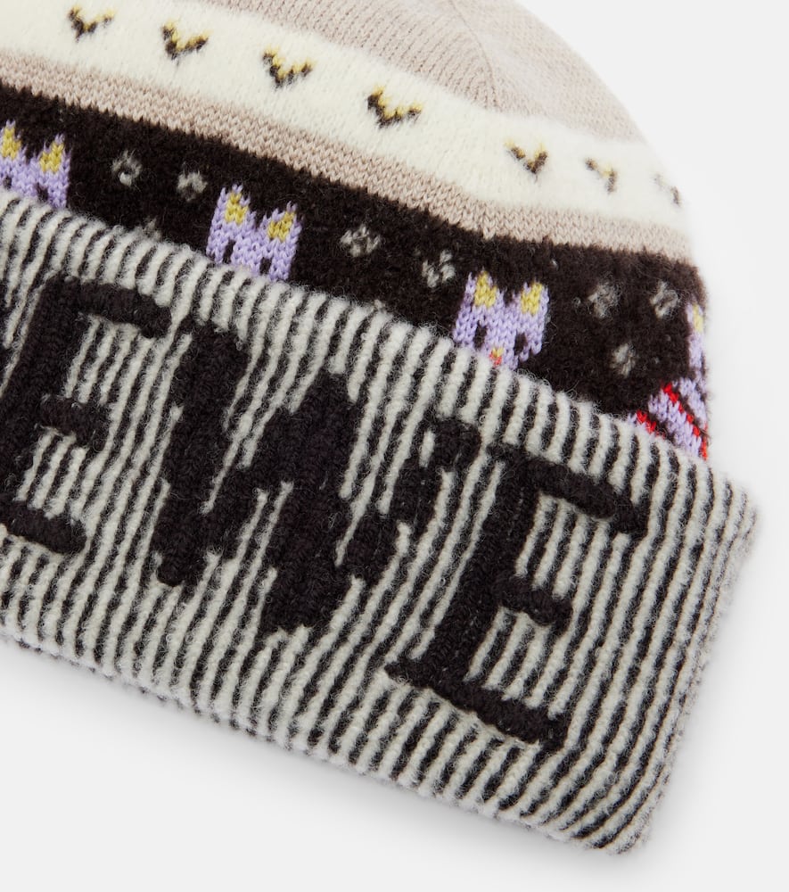 Loewe Logo Wool-blend Beanie In Multi