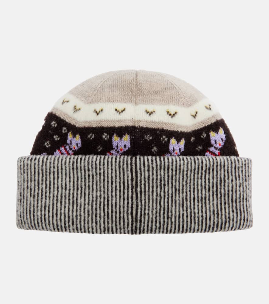 Loewe Logo Wool-blend Beanie In Multi