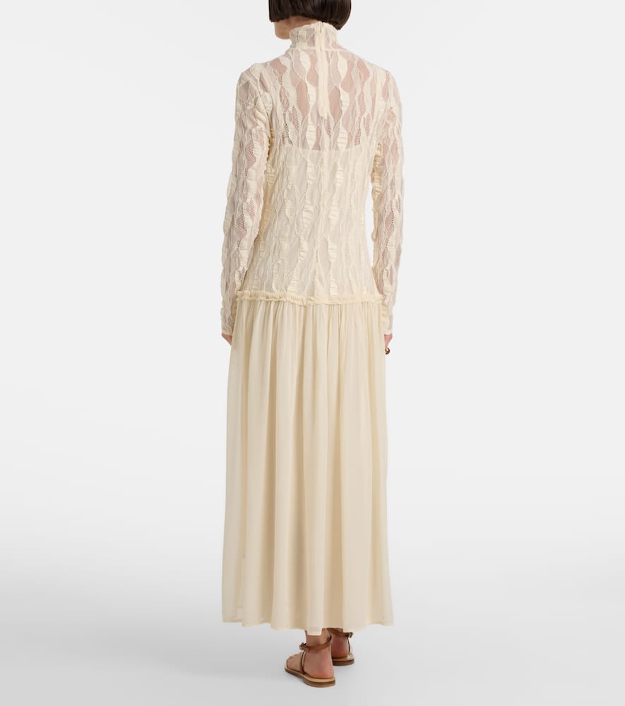 Ulla Johnson Sybil Lace And Chiffon Maxi Dress In White