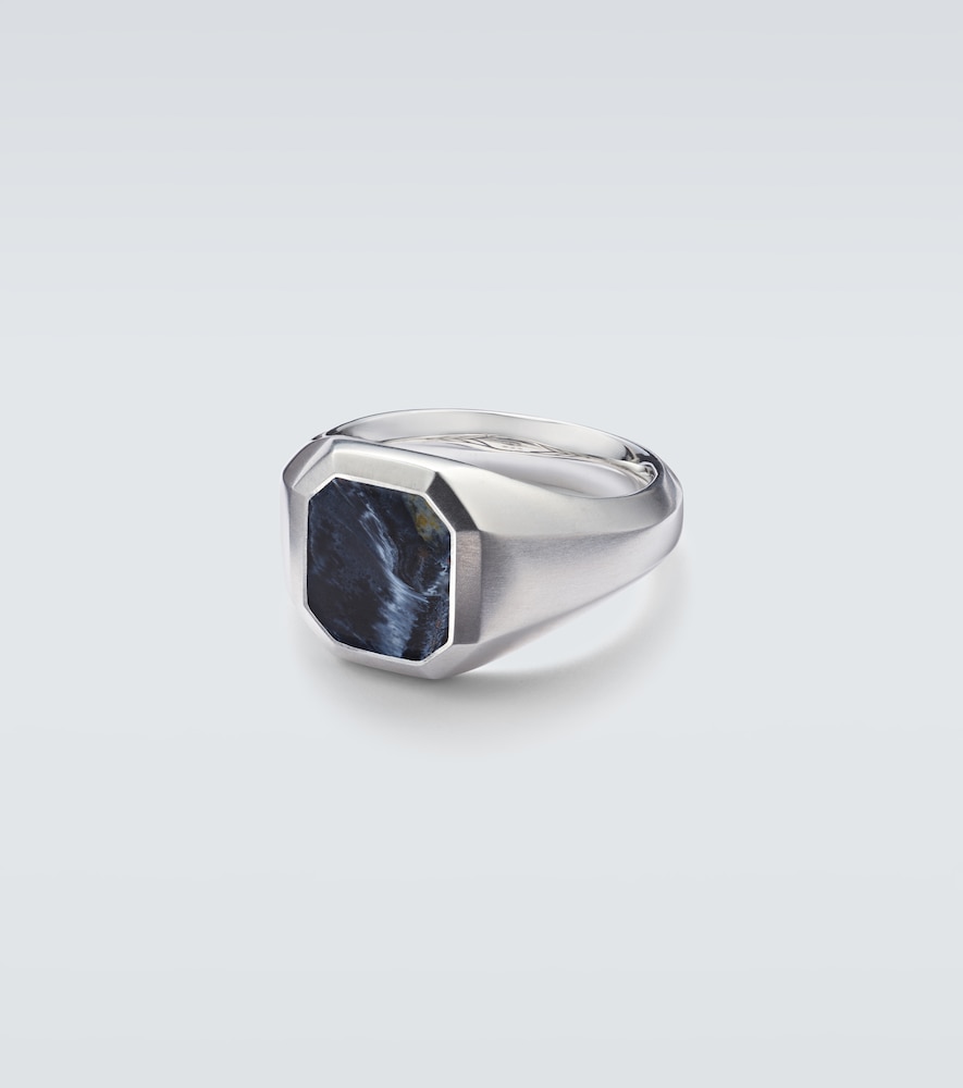 David Yurman Streamline sterling silver ring with pietersite