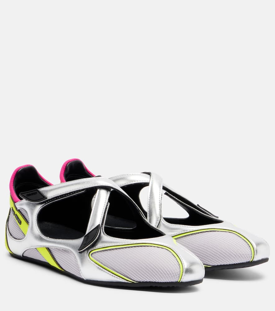 Attico Floor01 Metallic Ballet Flats In Silver