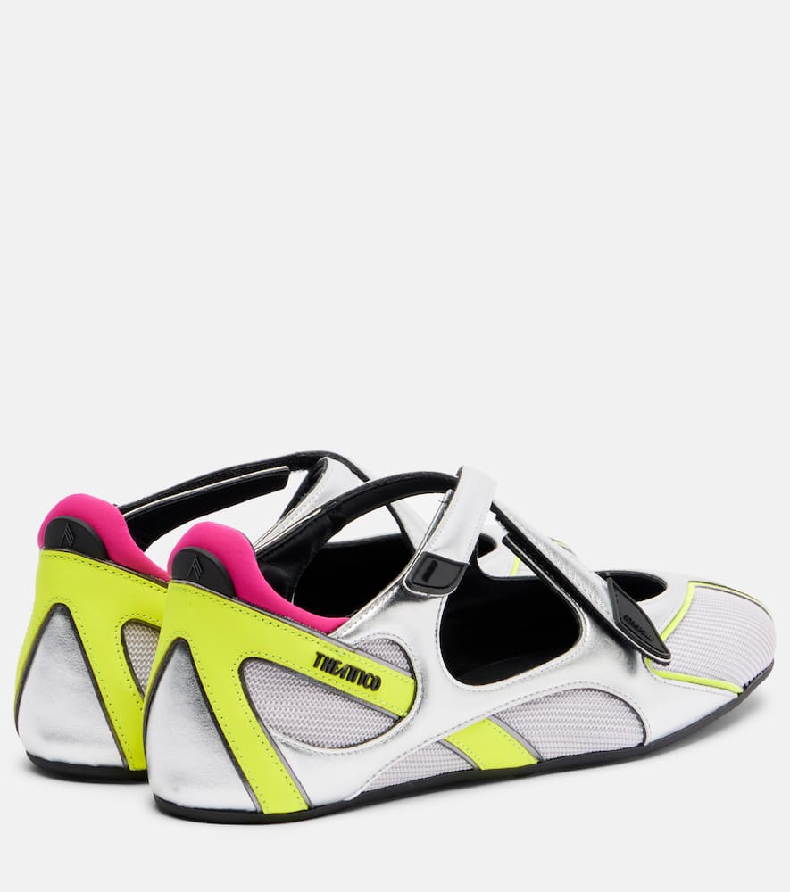 Attico Floor01 Metallic Ballet Flats In Silver